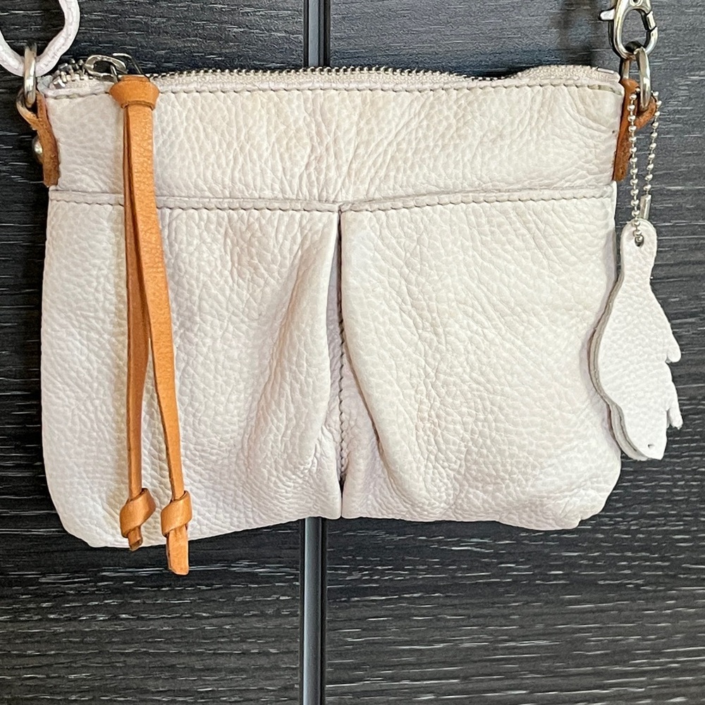 Roots Pinkish Beige Pebbled Leather Bag
